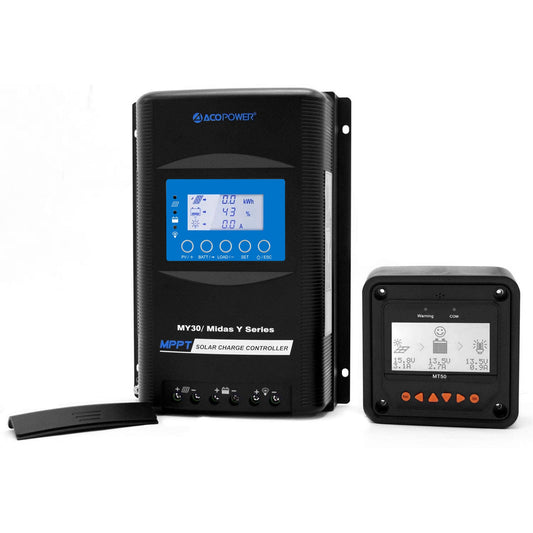 Midas 30 amp MPPT solar charge controller with MT-50 remote meter
