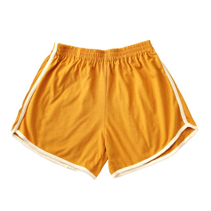 GIRL Seaside Runner recycled shorts in sunflower yellow, flat front view