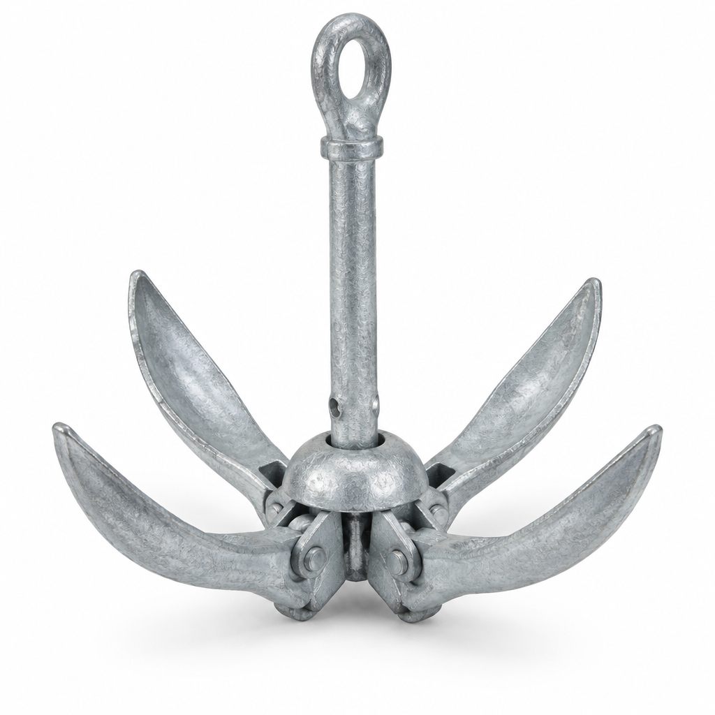 Generic illustration of a folding kayak anchor on a white background