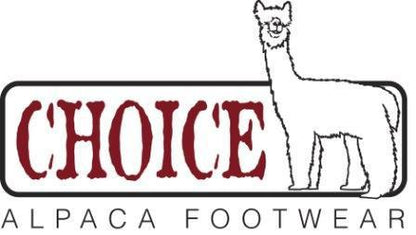 Choice Alpaca Footwear logo with an alpaca illustration